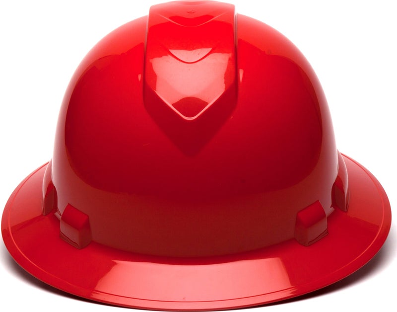 Ridgeline PYRAMEX Ridgeline Full Brim Hard Hat, 4-Point Ratchet Suspension, Red - Image 2