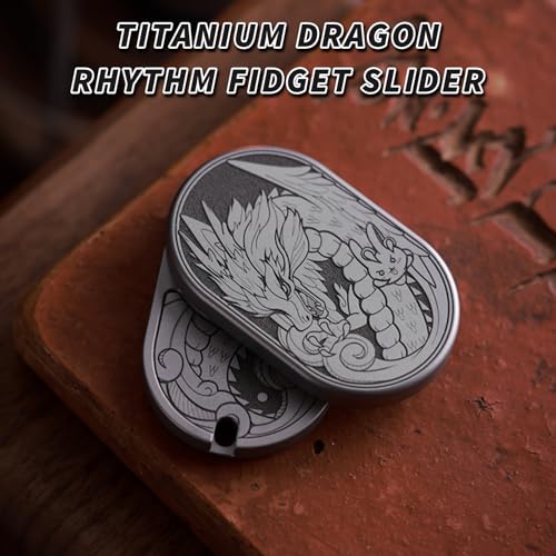 HIDEDC Dragon Fidget Slider Mechanical Fidget Slider EDC Fidget Toys Adults Executive Desk Toy Stress Relief Toy for ADD ADHD Autism Titanium Grey - Image 5
