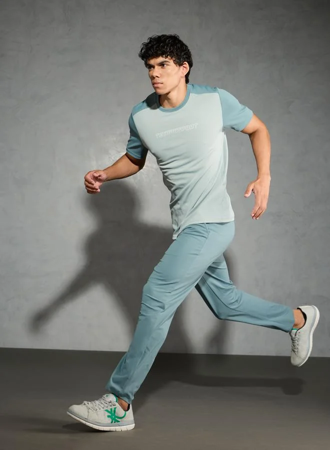 تكنوسبورت Technosport Men Green Solid Relaxed Fit Track Pants
