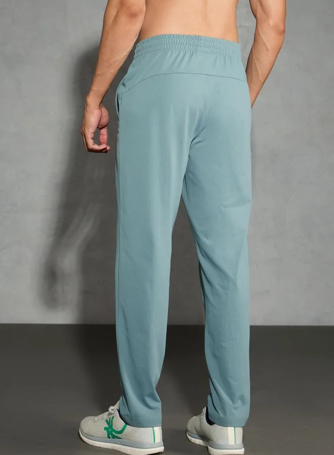 تكنوسبورت Technosport Men Green Solid Relaxed Fit Track Pants