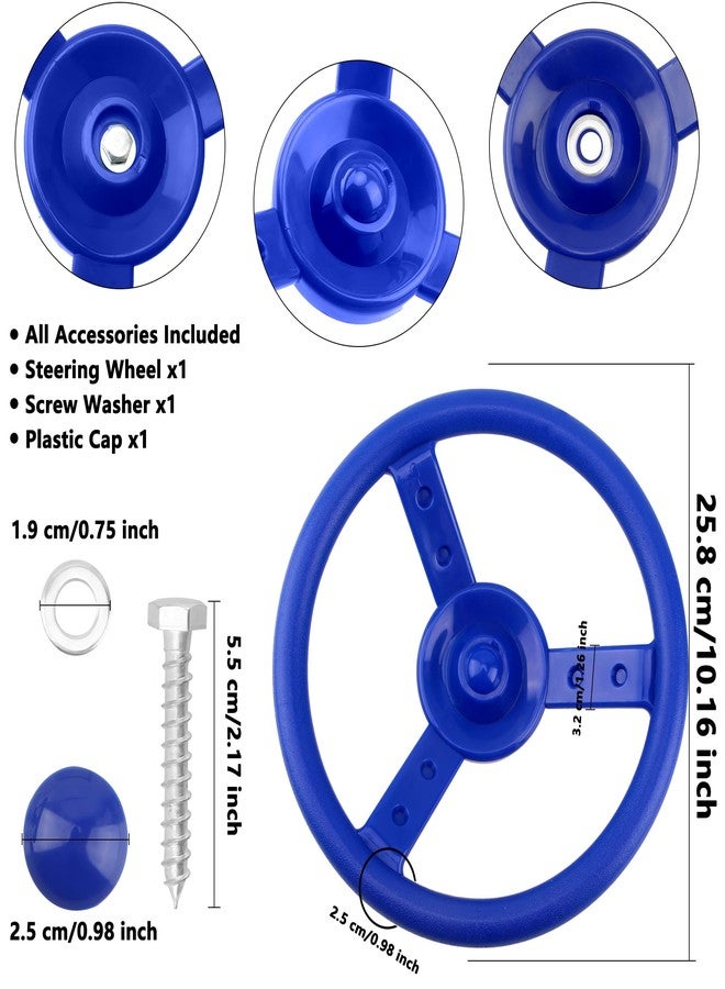 Haconba 2 Pack Steering Wheel Playset Plastic Pirate Ships Wheel with Mounting Tools for Kids Playground Outdoor Gym (Blue, Red) - Image 2