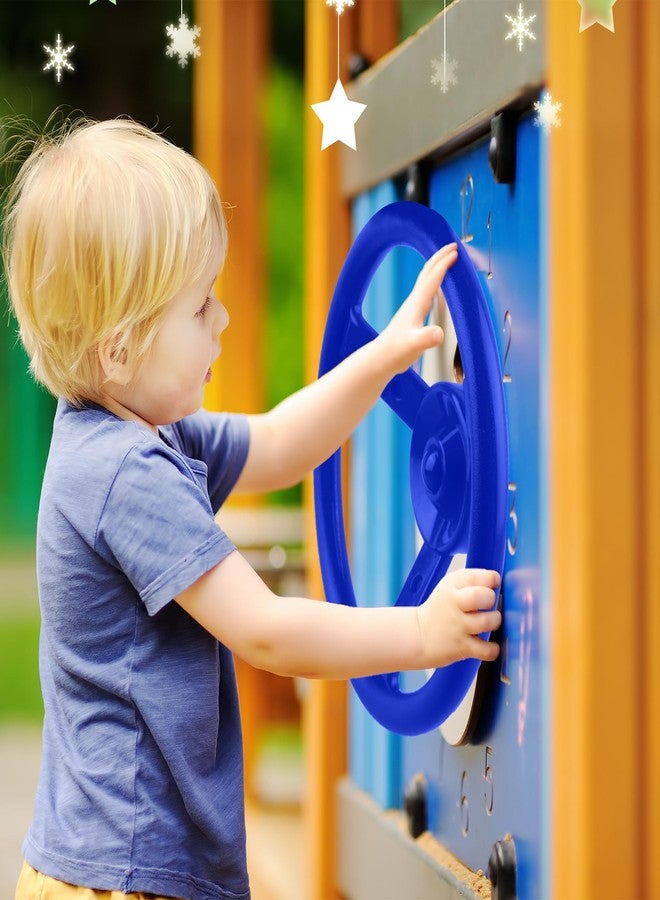 Haconba 2 Pack Steering Wheel Playset Plastic Pirate Ships Wheel with Mounting Tools for Kids Playground Outdoor Gym (Blue, Red) - Image 3