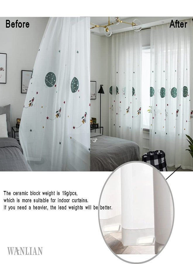 WANLIAN Ceramics Curtain Weights Non-Magnetic Does not Rust Bottom Drapery Weights for Curtains,Flags,Tablecloth 13Oz/20pcs - Image 4