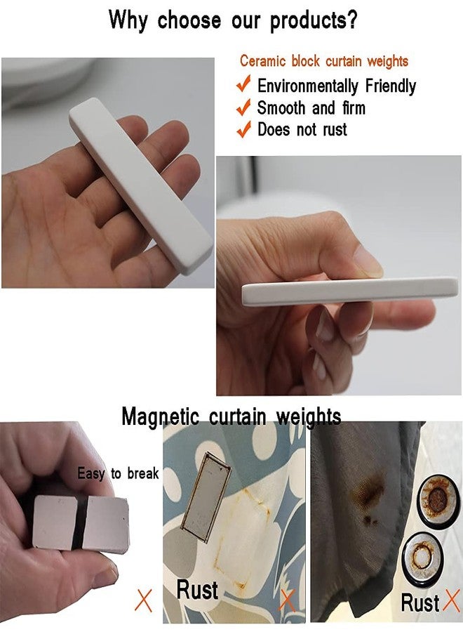 WANLIAN Ceramics Curtain Weights Non-Magnetic Does not Rust Bottom Drapery Weights for Curtains,Flags,Tablecloth 13Oz/20pcs - Image 3