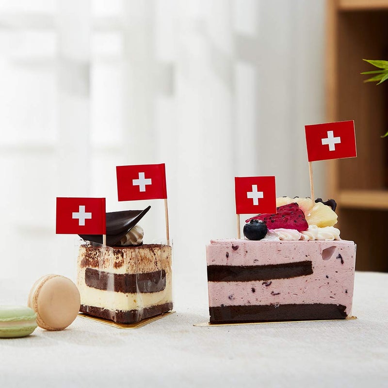mflagperft Switzerland Flag Swiss Small Toothpick Mini Stick Flags Decorations (100 pcs) - Image 2