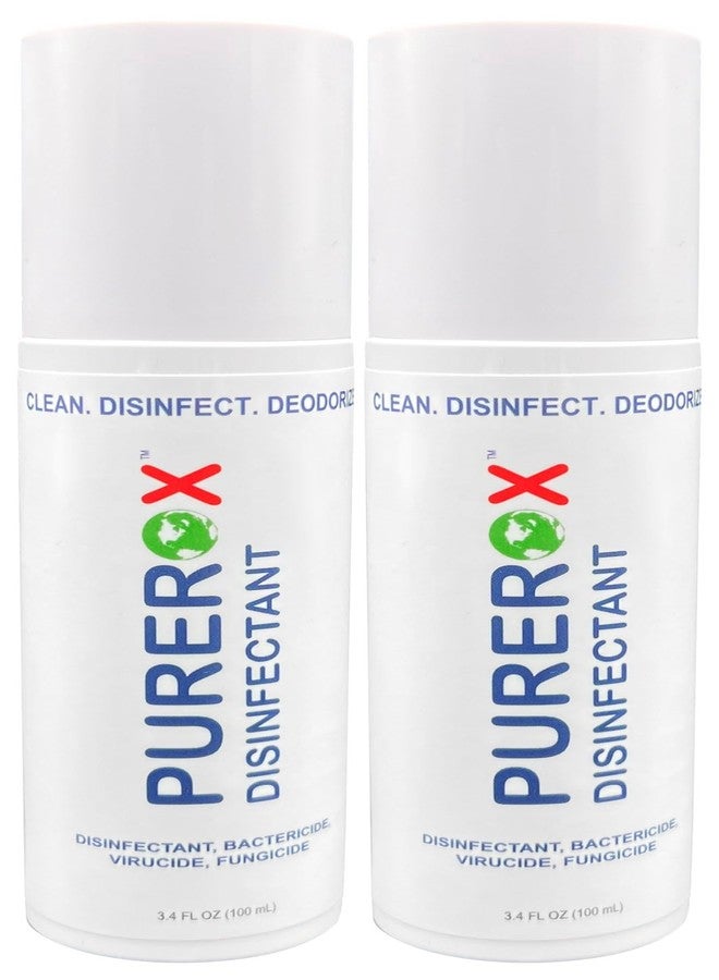 PUREROX disinfectant (3.4oz, 2pk) TSA Approved travel size. Eliminate 99.9999% viruses Norovirus, MRSA, Fungus, Bacteria. Hospital Grade. Safe for Use Anywhere. No residue. Suitable for All Surfaces. - Image 1