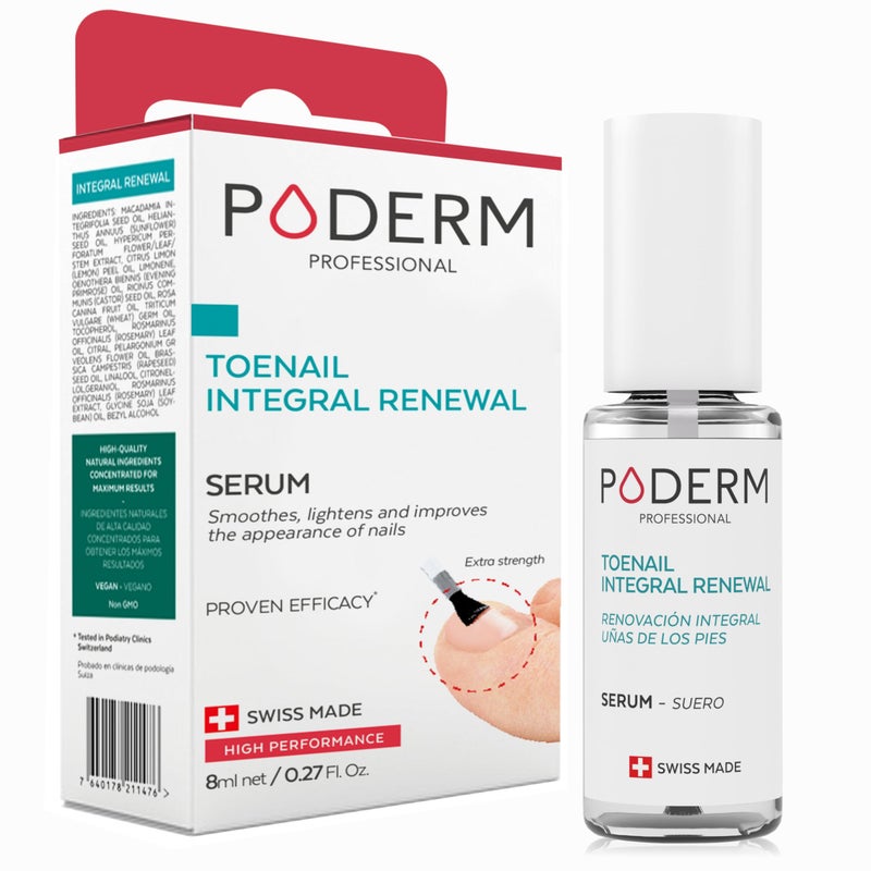PODERM â€“ 2 in 1 TOENAIL INTEGRAL RENEWAL â€“ Restores Appearance of Discolored/Damaged Nails â€“ Toe and Fingernail Repair â€“ 100% Natural Ingredients and Vegan â€“ Quick & Easy â€“ Swiss Made - Image 1