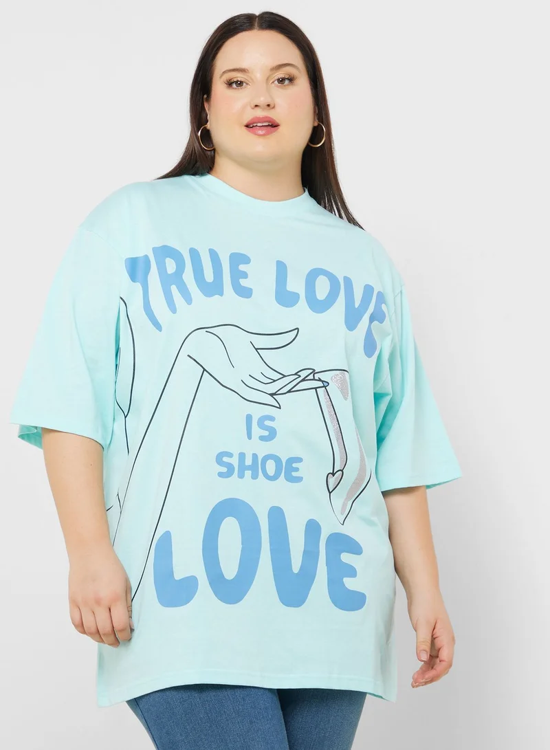 Disney Princess Plus Size Oversize Graphic T-Shirt