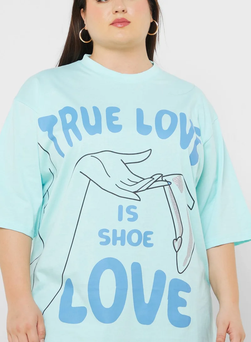 Disney Princess Plus Size Oversize Graphic T-Shirt