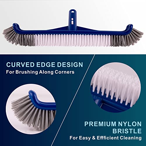POOLAZA Pool Brush, 17.5'' Pool Brush Head for Inground Pools & Above-Ground Pools, Durable Pool Scrub Brush Fit Standard Pool Pole, Enhanced Pool Brushes for Cleaning Pool Walls with Curved Ends - Image 3