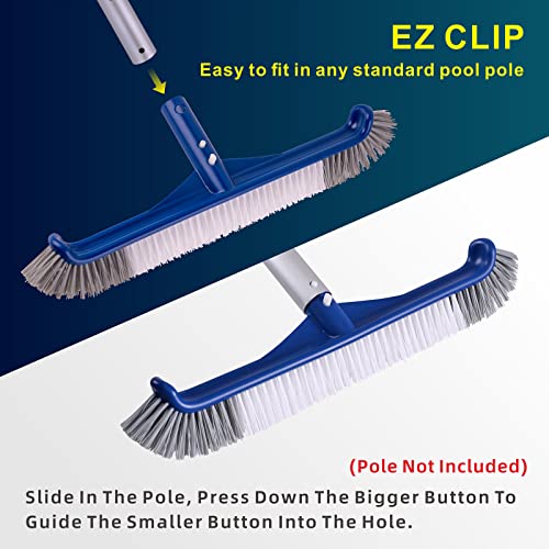POOLAZA Pool Brush, 17.5'' Pool Brush Head for Inground Pools & Above-Ground Pools, Durable Pool Scrub Brush Fit Standard Pool Pole, Enhanced Pool Brushes for Cleaning Pool Walls with Curved Ends - Image 5