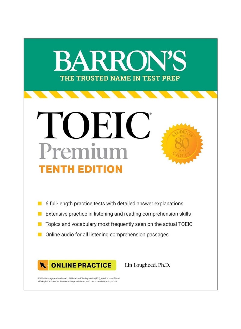 TOEIC Premium 6 Practice Tests  Online Audio Tenth Edition Barron's Test Prep Tenth 