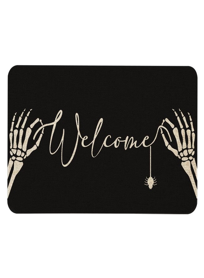 Roszwtit Halloween Door Mat 30 X 17 Inch Halloween Skull Doormat Indoor Outdoor Entrance Floor Mat Non Slip Halloween Decor Rubber Welcome Mats - Image 1