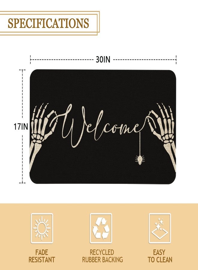 Roszwtit Halloween Door Mat 30 X 17 Inch Halloween Skull Doormat Indoor Outdoor Entrance Floor Mat Non Slip Halloween Decor Rubber Welcome Mats - Image 2