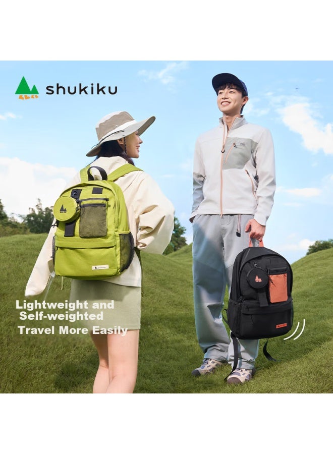 Shukiku حقيبة ظهر خفيفة الوزن قابلة للإزالة ذات حمالتين مزدوجة لطلاب المدارس الإعدادية والجامعات، حقيبة ظهر سفر محمولة، اللون الوردي البنفسجي، المقاس M - Image 4
