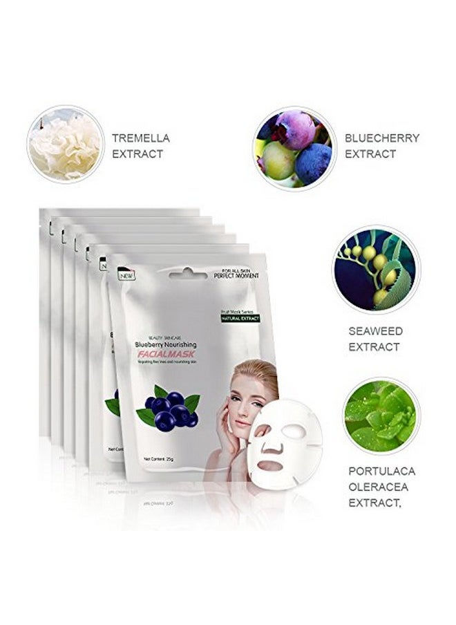 Mond'sub MOND'SUB Blueberry Beauty Skin Care Face Sheet Facial Masks with Natural Extract Repairing Fine Lines and Nourising Skin 25gm each for Women and Men (Pack of 11)  - Image 3