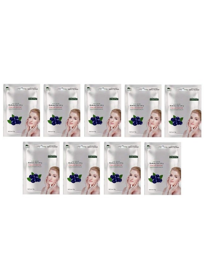 Mond'sub MOND'SUB Blueberry Beauty Skin Care Face Sheet Facial Masks with Natural Extract Repairing Fine Lines and Nourising Skin 25gm each for Women and Men (Pack of 11)  - Image 1