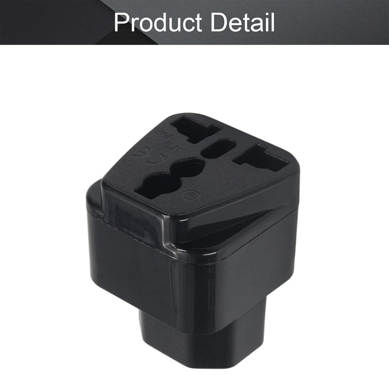 FENTICO UPS IEC C14 Male to Universal Female Socket Power Adapter Converter AC110-250V 10-16A, C14 to Universal Power Socket Converter for UPS (Black, 2 Pieces) - Image 4