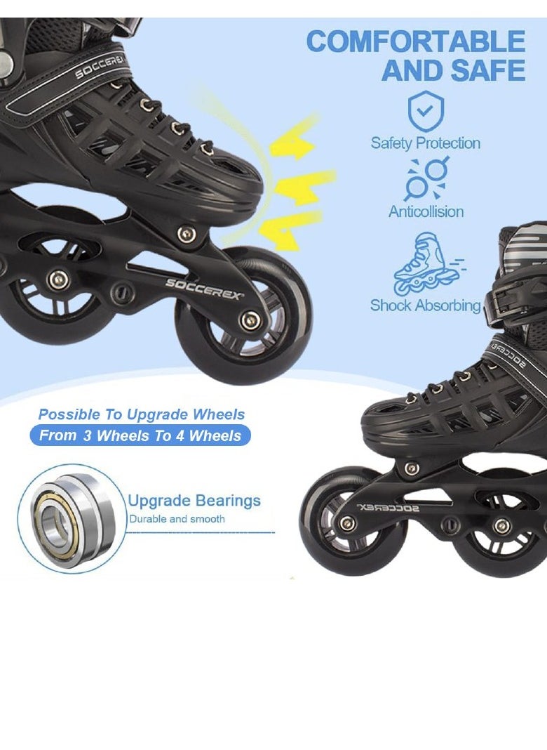 Soccerex - PRO Inline Skates for  Youth  with High Speed 3Wheels Skating Shoes - Image 1