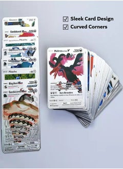 Pokemon Silver Pokemon Cards Set (55 pcs) - Including Vmax Rares V Series GX EX Rares Charizard Common Cards ( Random pic on cards box cover)  - Image 1