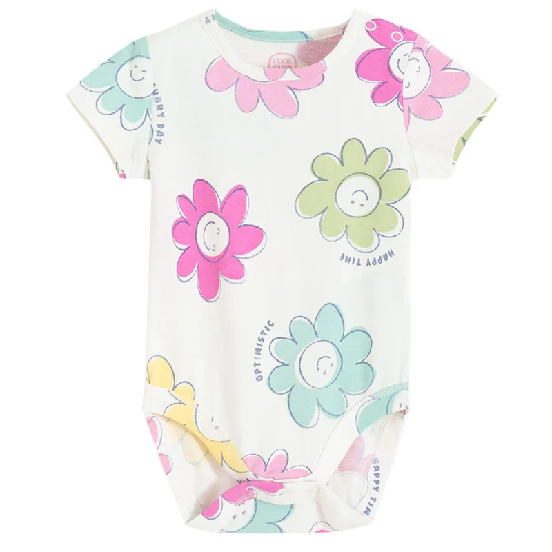 كول كلوب كريمي قطن إلياستين بودي قصير الأكمام