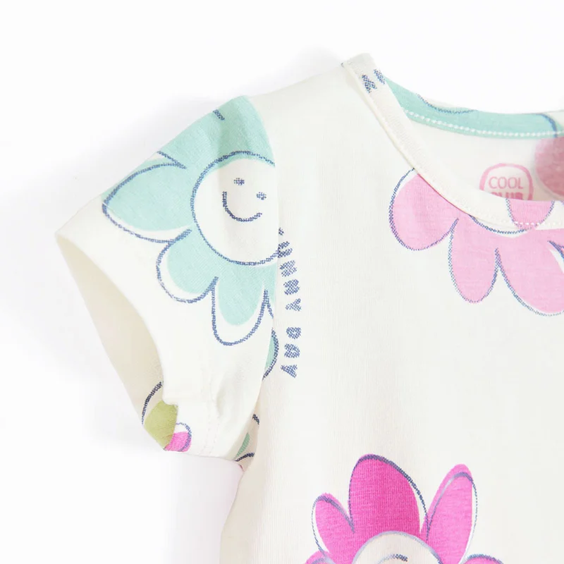 كول كلوب كريمي قطن إلياستين بودي قصير الأكمام