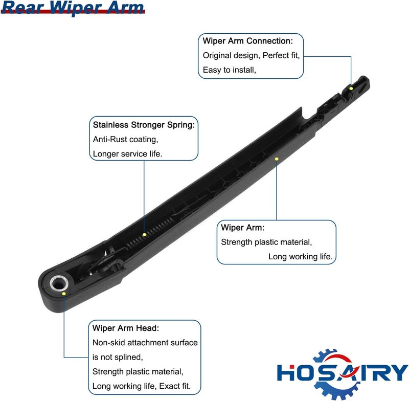 HOSAIRY مجموعة شفرات ذراع المساحات الخلفية HOSAIRY لسيارة لينكولن نافيجيتور وفورد إكسبيديشن - Image 3