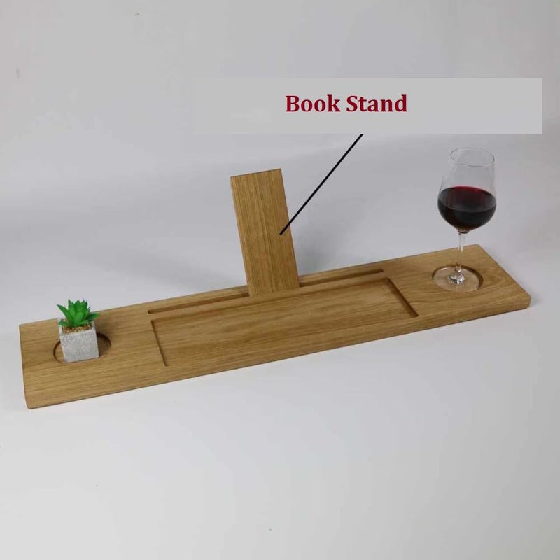 RuPS Premium Handmade Solid Wood Bathtub Tray/Bath Caddy for Bathroom, Bath Shelf/Table for Pool, Spa House, Tray with Mobile, Glass and Candle Holder. - Image 4