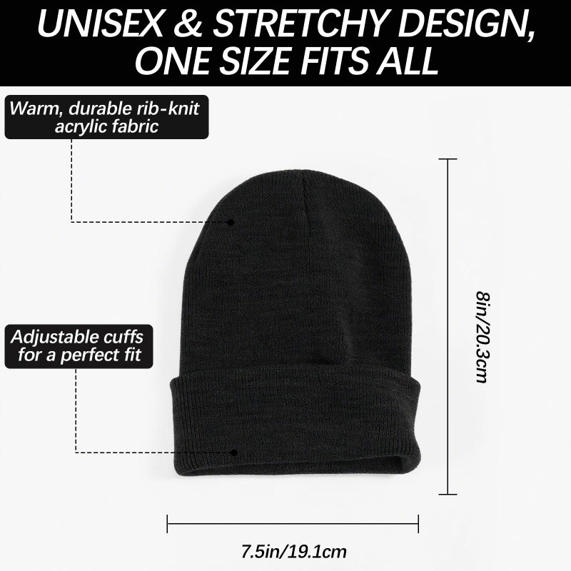 DASSNANE 50 PCS Beanies Hats Men Beanie for Women Winter Knitted Hat, Elasticity Soft Ski Hat Warm Blank Bulk Black Ideal Gifts for Shelters, Charities Bulk Winter Hats for Homeless - Image 2