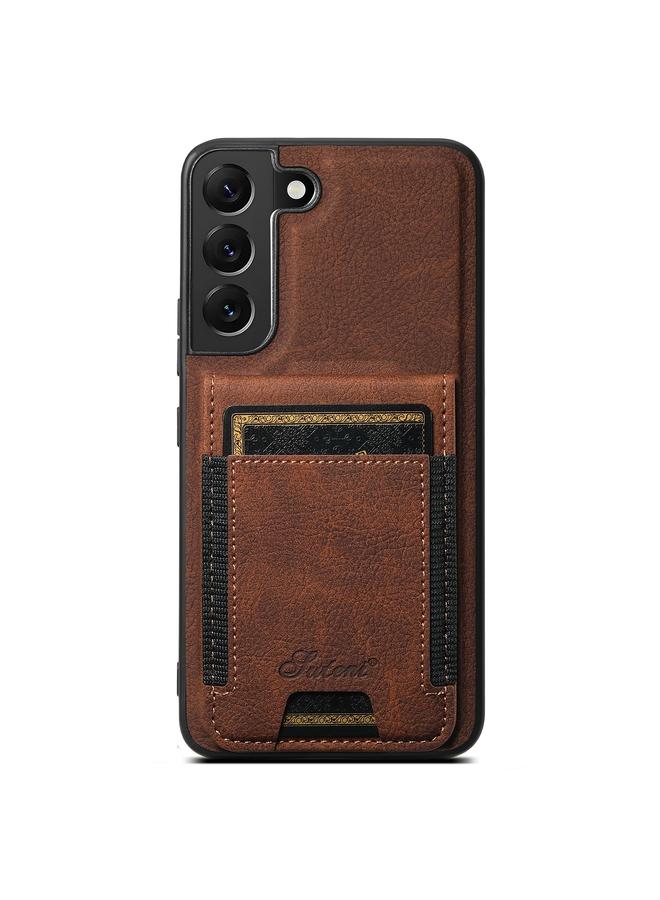 Suteni Case For Samsung Galaxy S22 5G H17 Litchi Texture Leather MagSafe Detachable Wallet Phone Case - Image 1