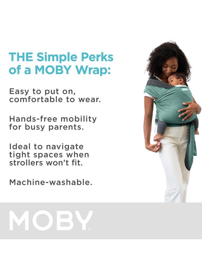 موبي حاملة موبي بيبي راب، قابلة للعكس، مناسبة للأطفال حديثي الولادة وحتى الأطفال الصغار (من 8 إلى 33 رطلاً)، حاملة أطفال، خفيفة الوزن للغاية، تصميم حر اليدين، قابلة للتعديل لتناسب جميع أنواع الجسم (لون اليشم/رمادي) - Image 3