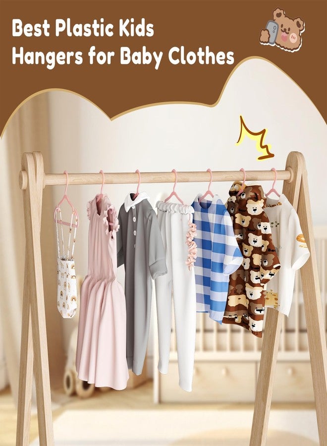 VILICK Plastic Kids Hangers - 50 Pack Non-Slip Baby Clothes Hangers for Closet, Toddler & Newborn Clothing Pants, Skirts, Coats (Pink) - Image 3