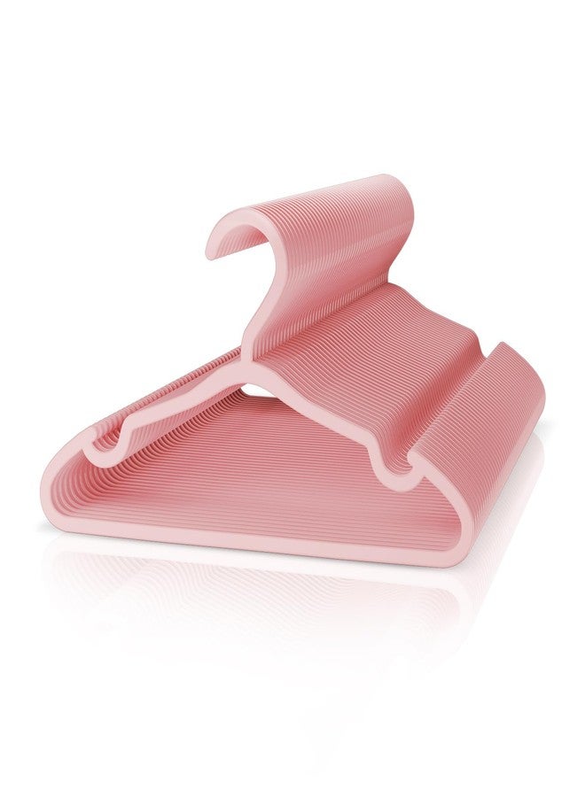 VILICK Plastic Kids Hangers - 50 Pack Non-Slip Baby Clothes Hangers for Closet, Toddler & Newborn Clothing Pants, Skirts, Coats (Pink) - Image 1