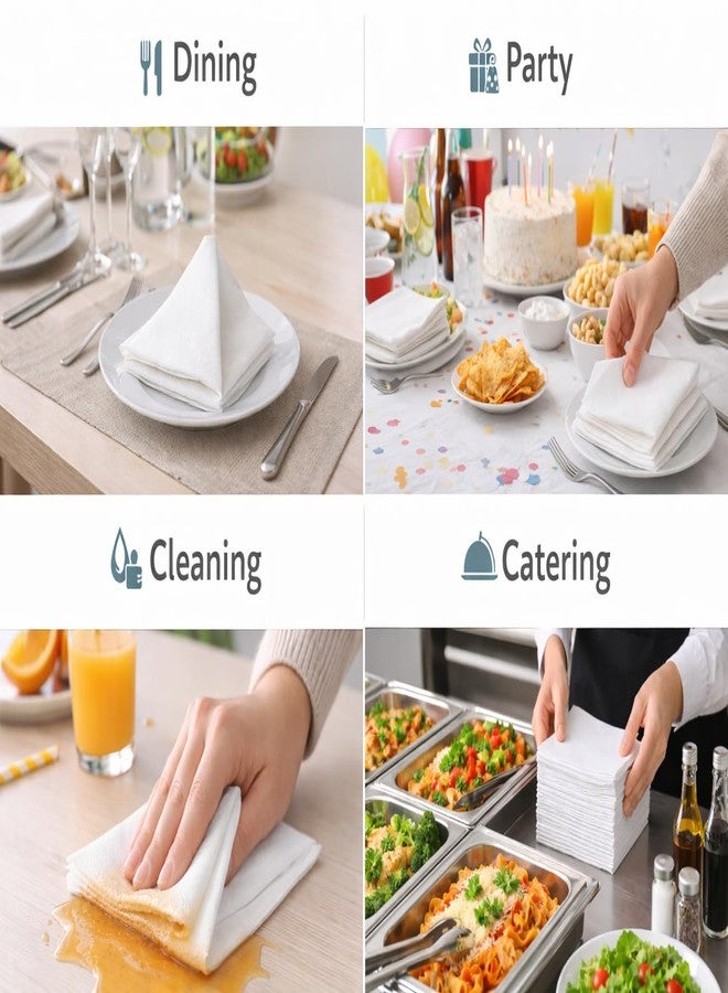 1Above 100 Pack White Paper Napkins, 30x30cm, 1-Ply Soft and Strong Paper Serviettes for Every Occasions, Everyday Tissues, Ideal for Parties, Wedding & General Catering use - Image 5