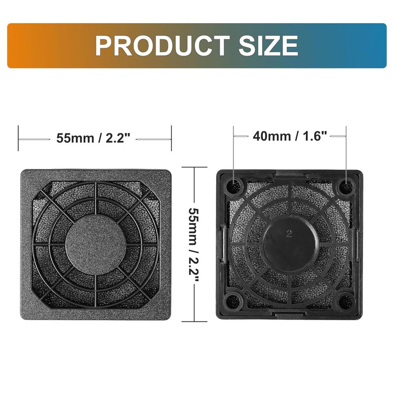 sourcingmap uxcell Computer PC Fan Dust Filter 50mm Case Fan Dust Filter Guard Grill Protector Cover (Pack of 2) - Image 4