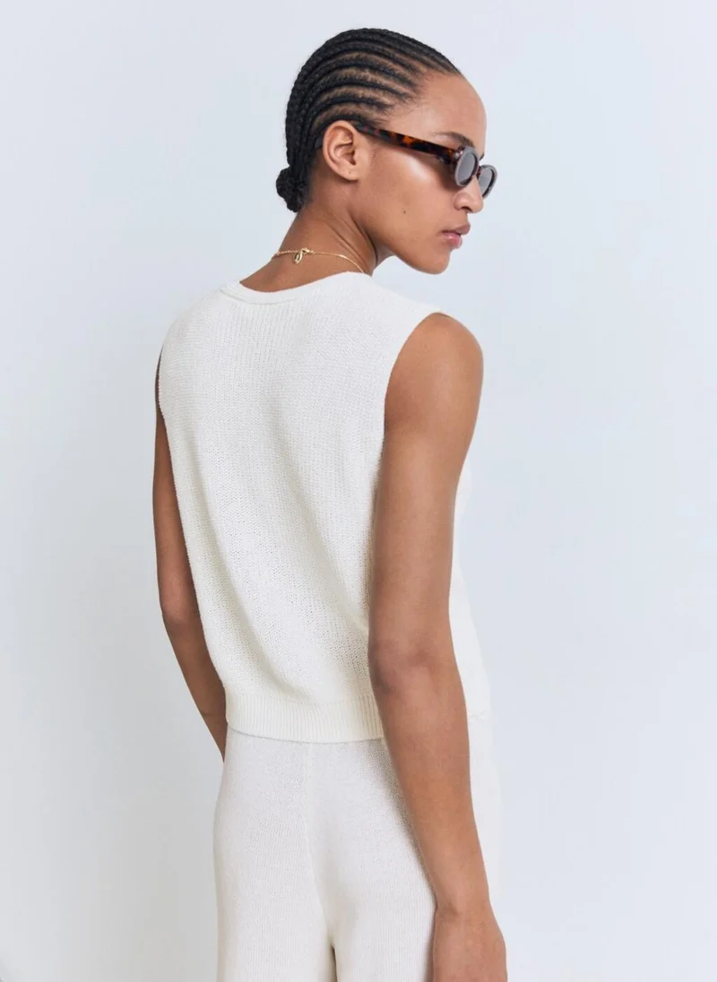 MANGO Openwork knitted waistcoat