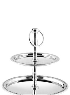 BLACKSTONE Stainless Steel Tray Dessert Stand Pastry Stand Cake Stand Serving Platter Serving Plate Tray 2 TIER  - Image 3