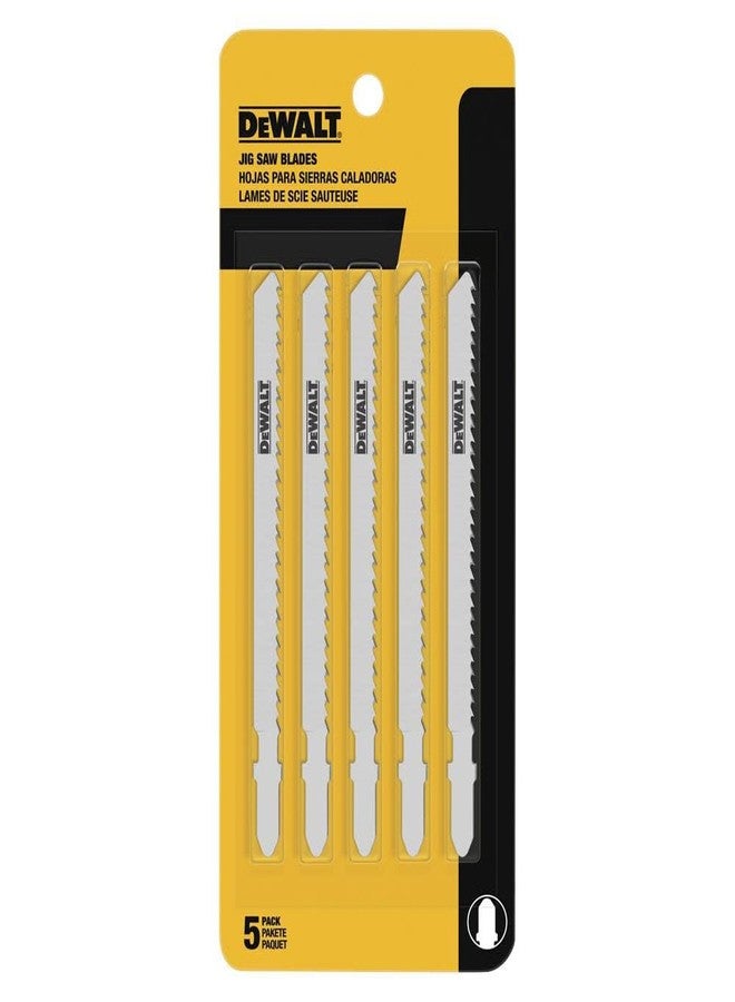 DEWALT DW3750-5 4-Inch 6 TPI Fast Wood Cut Cobalt Alloy Steel Steel T-Shank Jig Saw Blade (5-Pack) - Image 1