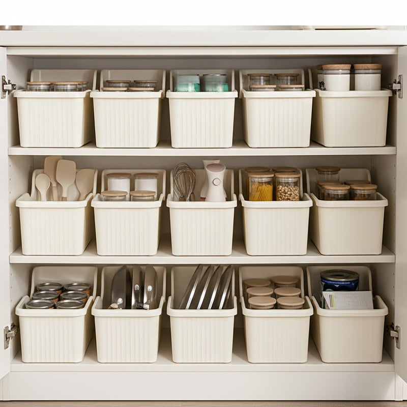 15pcs Kitchen Storage Box Set with Wheels 5 Boxes 10 Wheels Organizer for Pots Lids Spices Under Sink Cabinet Multipurpose Storage Solution - Image 3