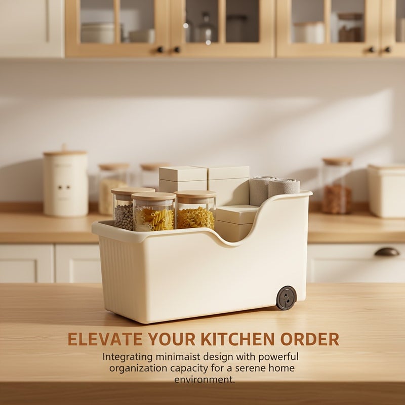 15pcs Kitchen Storage Box Set with Wheels 5 Boxes 10 Wheels Organizer for Pots Lids Spices Under Sink Cabinet Multipurpose Storage Solution - Image 5