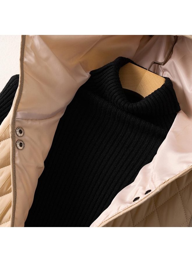 XINYANG Diamond Quilted Sleeveless Hooded Padded Vest For Women - Winter Thickened Layered Cotton Vest Jacket - Image 4