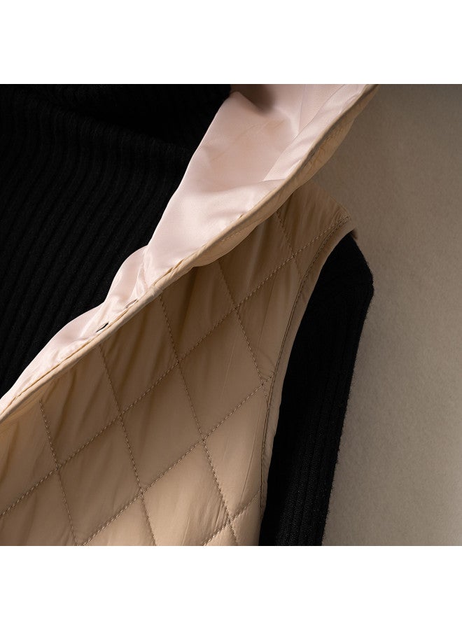 XINYANG Diamond Quilted Sleeveless Hooded Padded Vest For Women - Winter Thickened Layered Cotton Vest Jacket - Image 5