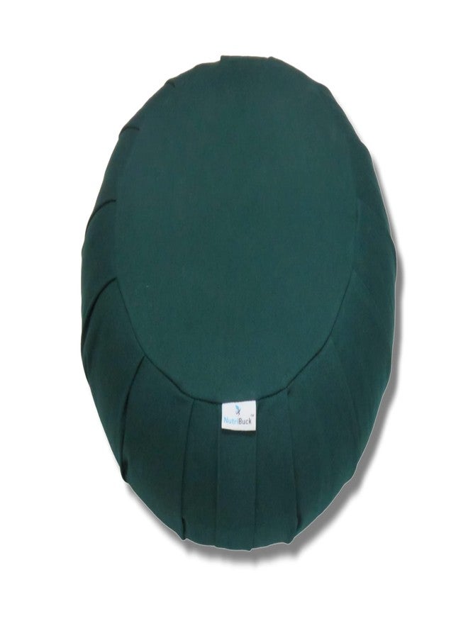 NutriBuck® Buckwheat ZAFU Meditation Cushion Filled with Buckwheat Hulls (Dark Green) - Image 1