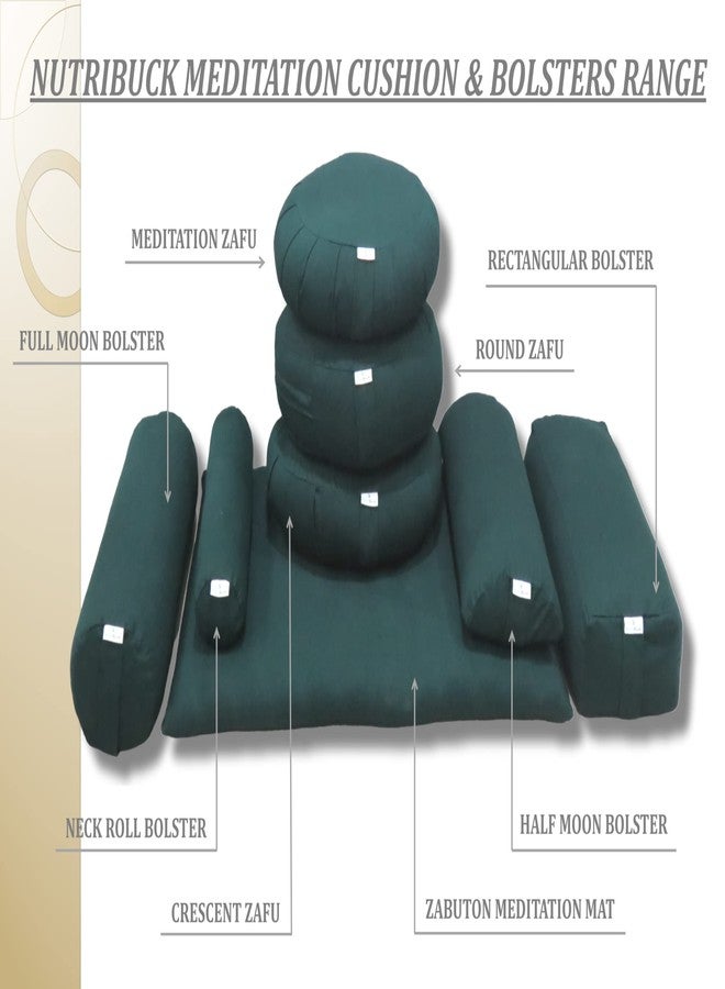 NutriBuck® Buckwheat ZAFU Meditation Cushion Filled with Buckwheat Hulls (Dark Green) - Image 4