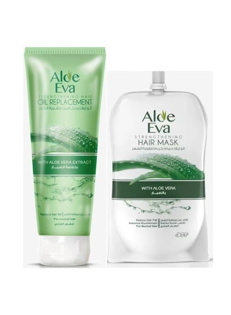 Aloe Eva Hair Strengthening Cream Bath With Aloe vera 250g +Strengthening Hair Oil Replacement With Aloe Vera Extract 250ml - Image 1