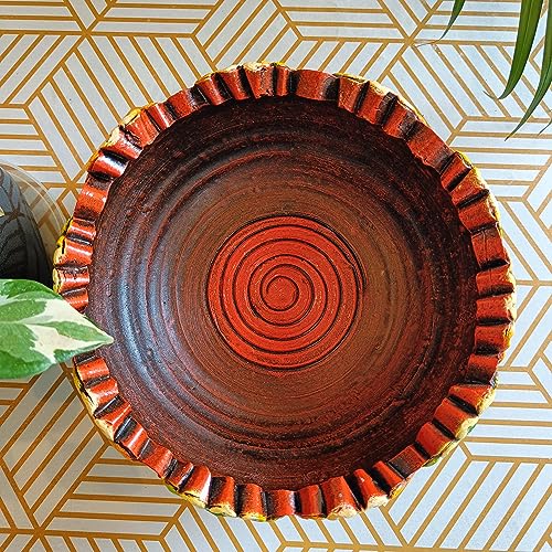 Niyara Handmade Earthenware Clay Decorative Bowl, Urli, Flower Pot (Medium) - Image 3