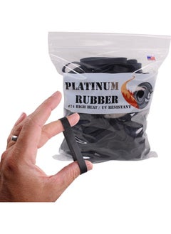 Platinum Rubber Premium Outdoor Rubberbands .375 Inch Wide, Made In Usa, High Heat Uv Resistant Platinum Rubber Crepe Band Approx. 200 Per Lb, 50 Per 1/4Lb (3-1/2" Long X 3/8" W) (0.25, Pounds)  - Image 1