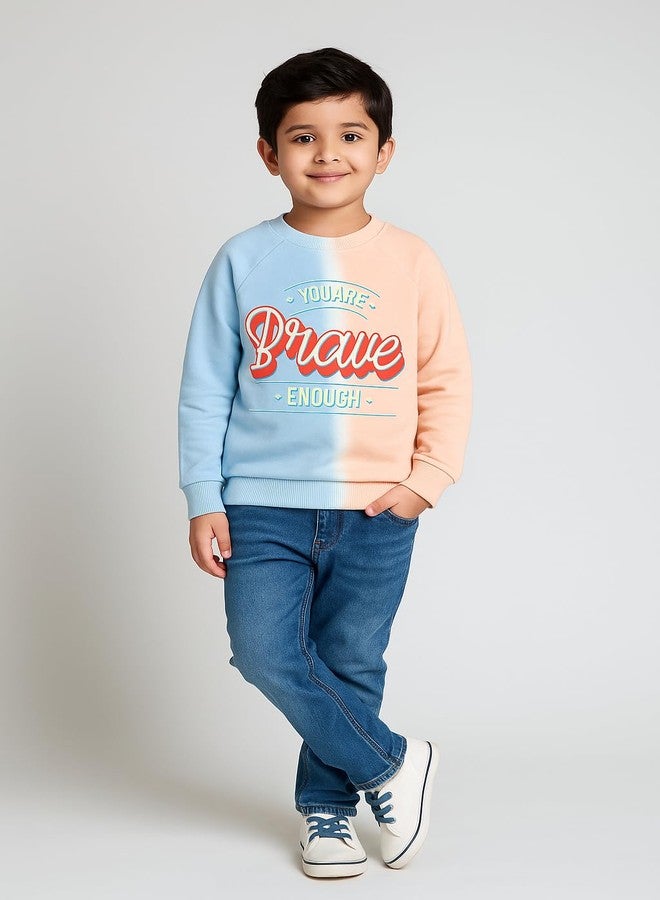 BUMZEE سويت شيرت قطني بأكمام طويلة للأولاد من BUMZEE باللونين الأزرق والخوخي، مناسب للأعمار من 12 إلى 18 شهرًا (Peb9670D-blu.PCH) - Image 5