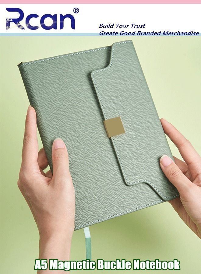 ركان دفتر ملاحظات بغلاف صلب من جلد البولي يوريثان A5 سميك متعدد الوظائف مشبك مغناطيسي للمؤتمرات دفتر يوميات سفر محمول مفكرة أوراق فضفاضة مناسبة للأعمال المكتبية وطلاب المدارس والكتابة العائلية - Image 1