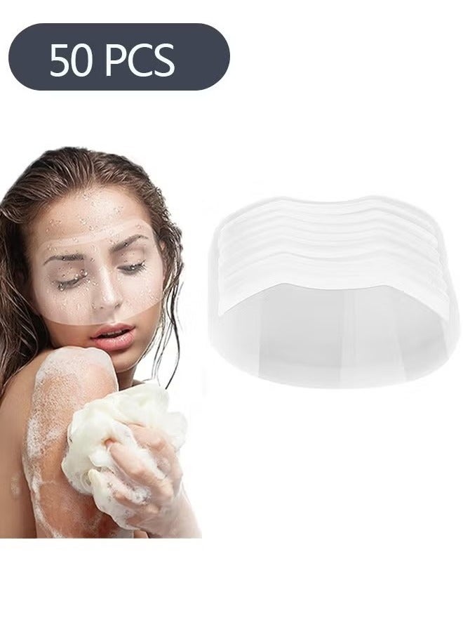 50-Piece Disposable Face Sheilds Shower Eye Shield, Transparent Plastic Hairspray Shield Face Visors, Makeup Protector Cover for Eyelash Extensions Hair Cutting - Image 1